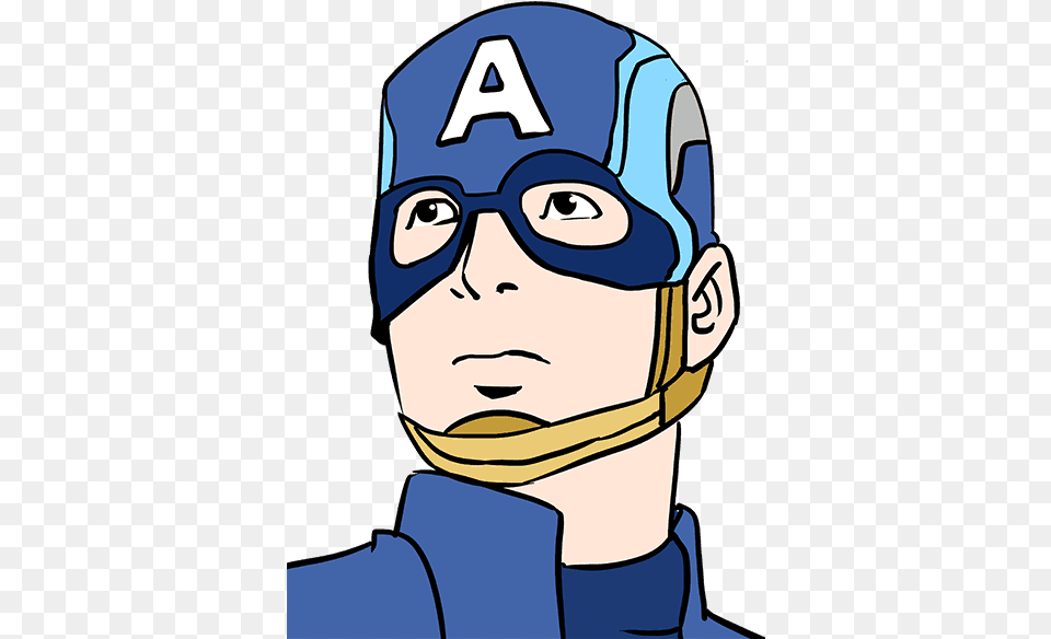 How To Draw Captain America Draw Captain America Easy, Cap, Clothing, Helmet, Hat Free Png Download