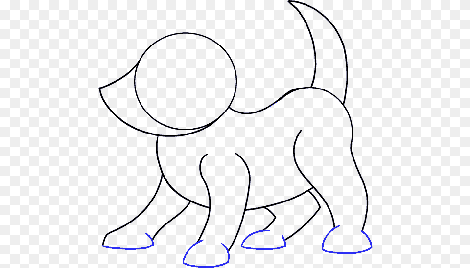 How To Draw Cartoon Dog Line Art, Silhouette Png Image