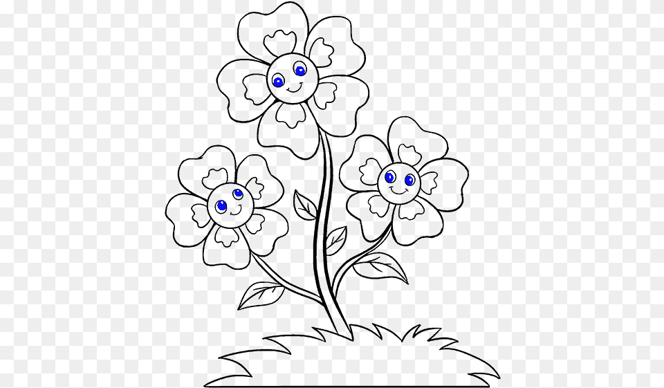 How To Draw Cartoon Flowers Flower Drawing Easy Method, Nature, Night, Outdoors, Lighting Free Png