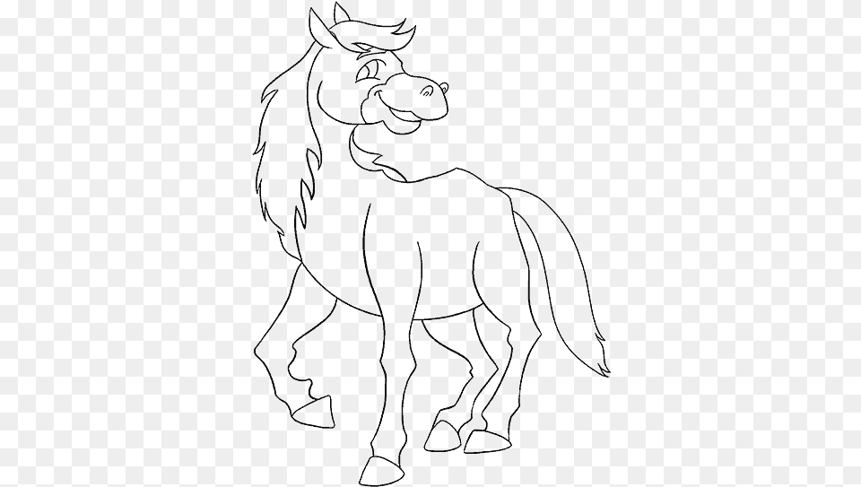 How To Draw Cartoon Horse Drawing, Gray Png