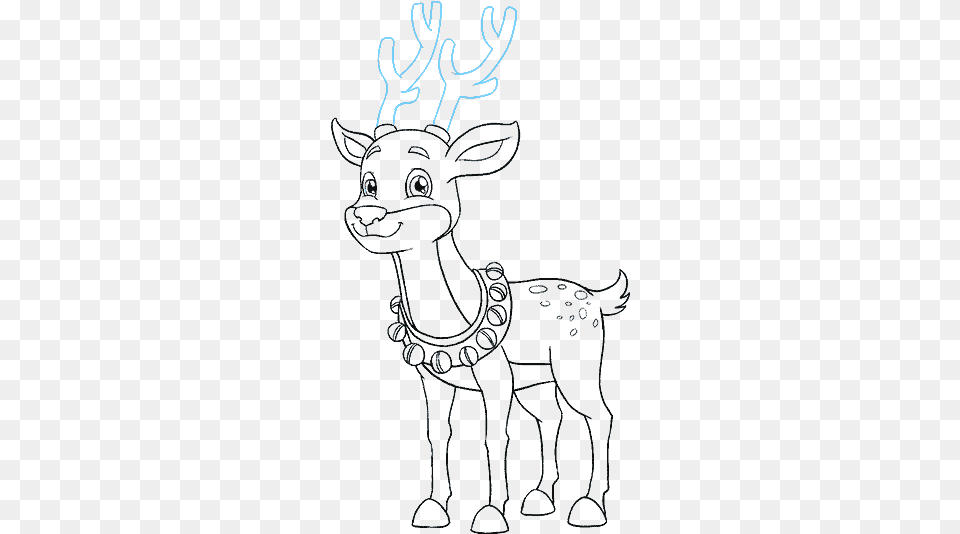 How To Draw Cartoon Reindeer Kawaii Dibujos De Rodolfo El Reno Fciles, Animal, Deer, Mammal, Wildlife Png