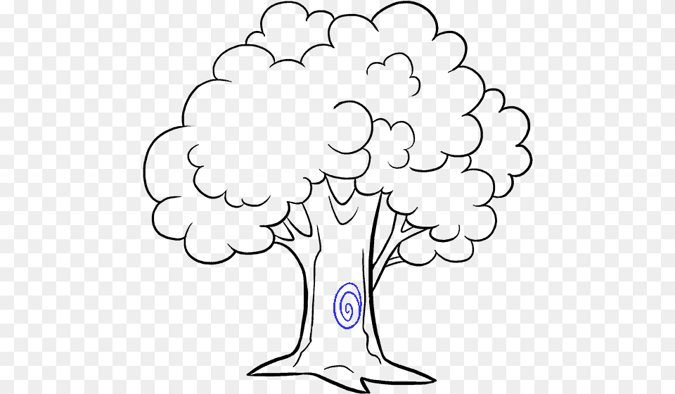How To Draw Cartoon Tree Cartoon Tree Easy Drawing, Spiral Png Image