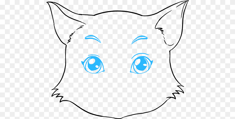 How To Draw Cat Face Cat Face Picture Drawing, Art, Animal, Mammal, Pet Free Png