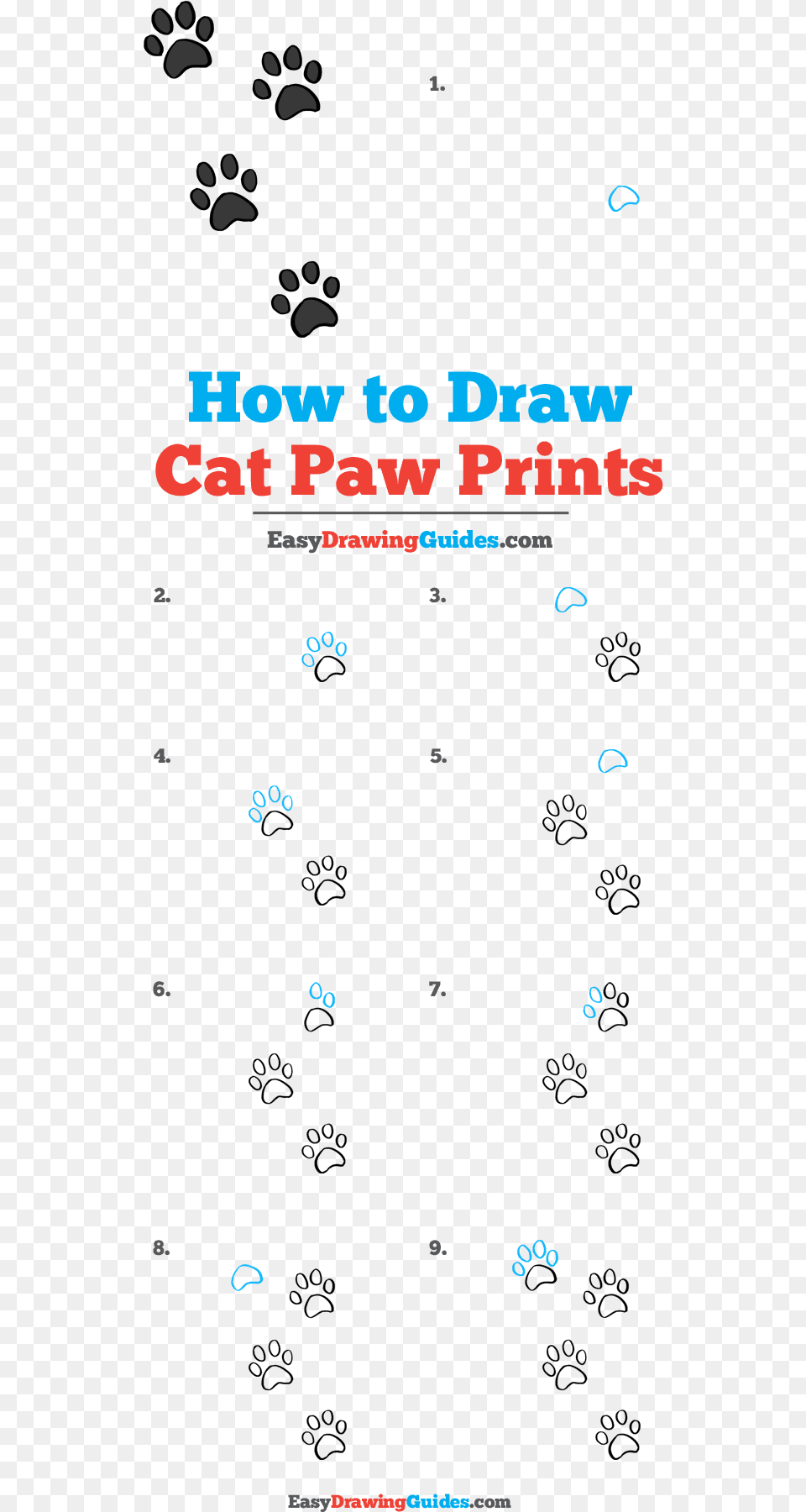 How To Draw Cat Paw Prints Electric Blue, Outdoors Png Image