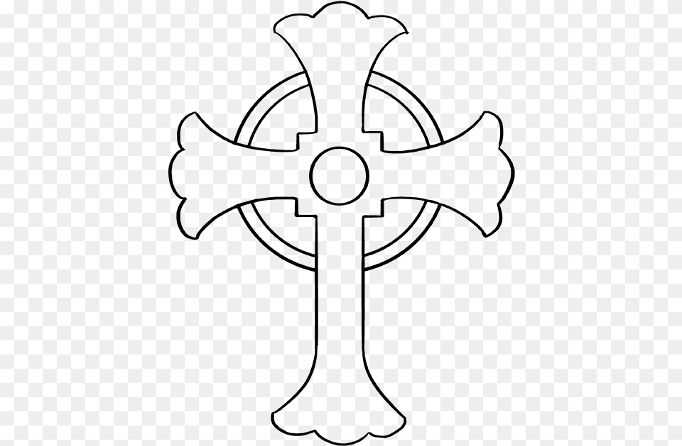 How To Draw Celtic Cross Easy Celtic Cross Drawing, Gray Free Png