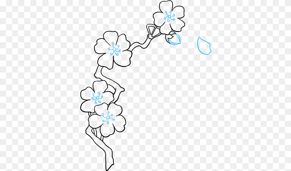 How To Draw Cherry Blossoms Drawings Of Cherry Blossom, Nature, Outdoors, Pattern, Art Png