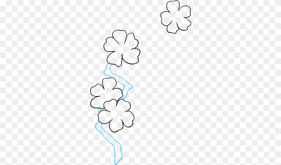 How To Draw Cherry Blossoms Hydrangea, Silhouette, Outdoors, Nature, Light Png Image