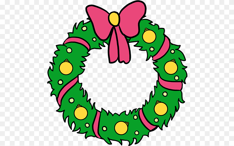 How To Draw Christmas Wreath Christmas Wreath Drawing Easy Drawing Of Christmas Wreath Png Image