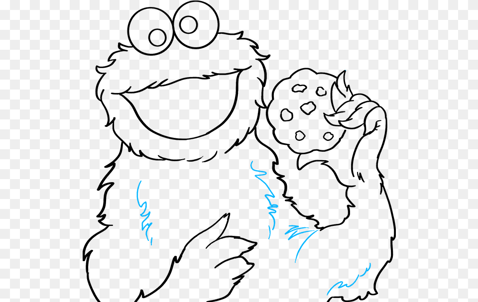 How To Draw Cookie Monster From Sesame Street Draw The Cookie Monster, Silhouette, Electronics, Hardware, Outdoors Png
