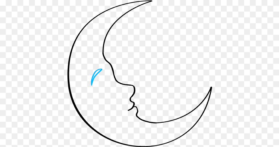 How To Draw Crescent Moon Line Art, Outdoors, Night, Nature, Astronomy Png