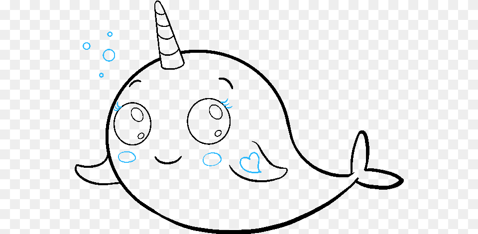 How To Draw Cute Narwhal Narwhals Drawn, Text Free Transparent Png