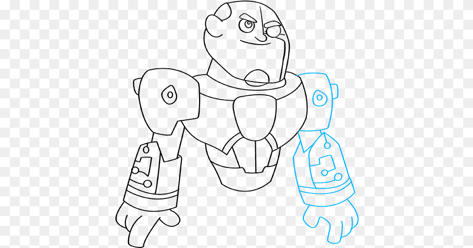 How To Draw Cyborg From Teen Titans Cartoon, Robot, Baby, Person Free Png
