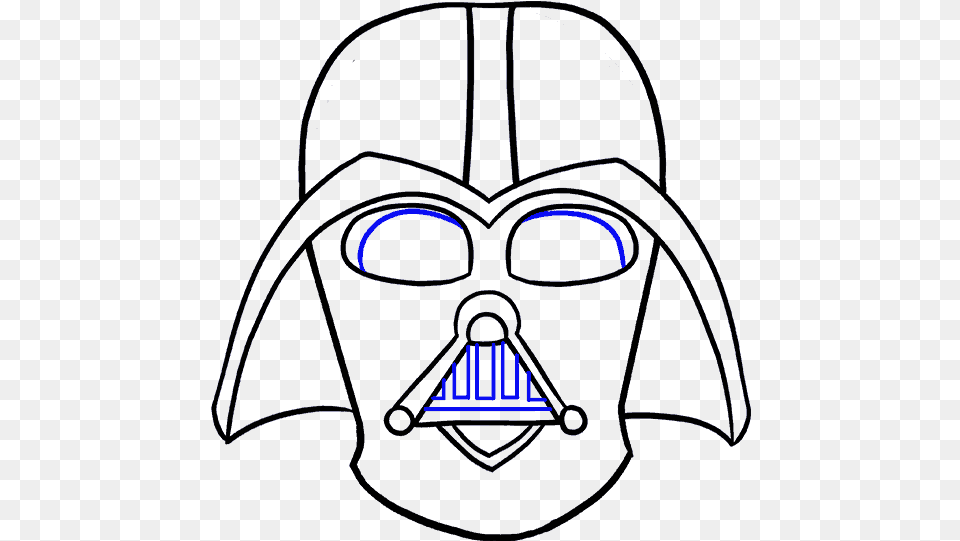 How To Draw Dart Vader Drawing Of Darth Vader Step By Step, Mask, Person Png Image