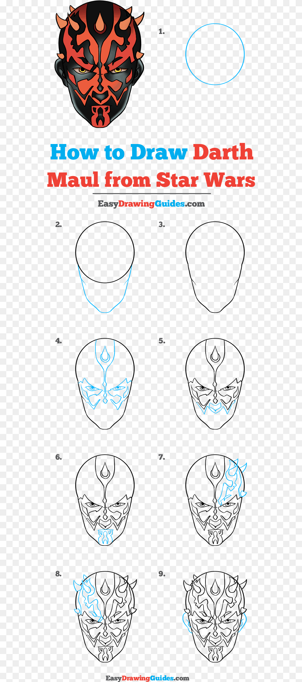 How To Draw Darth Maul From Star Wars Anime Girl Step By Step Drawing, Baby, Person, Book, Publication Png Image