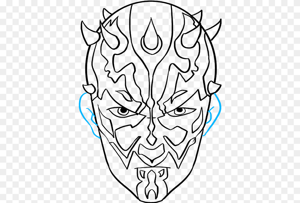 How To Draw Darth Maul From Star Wars Darth Maul Line Drawing, Outdoors, Nature, Sea, Water Free Png