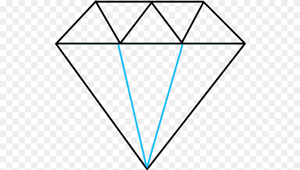 How To Draw Diamond Draw A Diamond Step By Step, Triangle, Clothing, Lingerie, Underwear Free Png Download