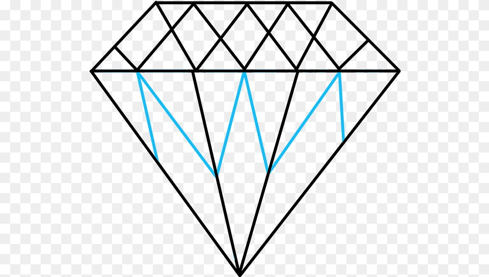 How To Draw Diamond Step By Step 3d Diamond, Light, Triangle, Lighting Png Image