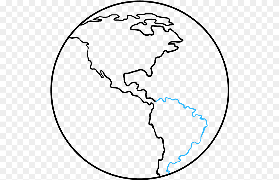 How To Draw Earth Draw The Earth Clipart, Water, Sea, Outdoors, Nature Free Png Download