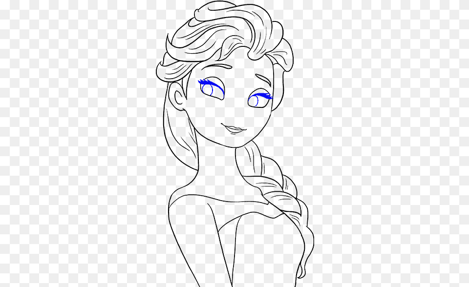 How To Draw Elsa From Frozen Dibujo De Dibujos Animados, Animal, Cat, Mammal, Pet Free Png