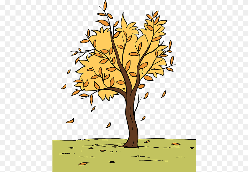 How To Draw Fall Tree Drawing, Plant, Art, Person Free Png Download