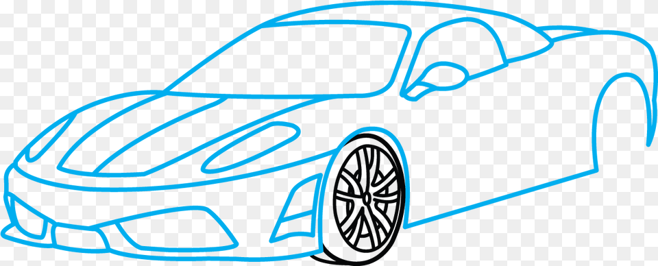 How To Draw Ferrari Sports Car Drawing Easy, Wheel, Vehicle, Transportation, Sports Car Free Png Download