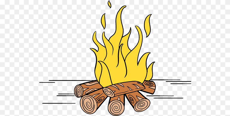 How To Draw Fire Draw A Cartoon Fire, Flame, Bonfire Free Transparent Png