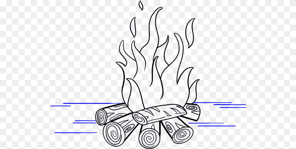How To Draw Fire Drawing Of Camp Fire, Flame Png