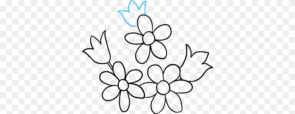 How To Draw Flower Bouquet Bouquet Of Flowers Drawing Easy Free Png