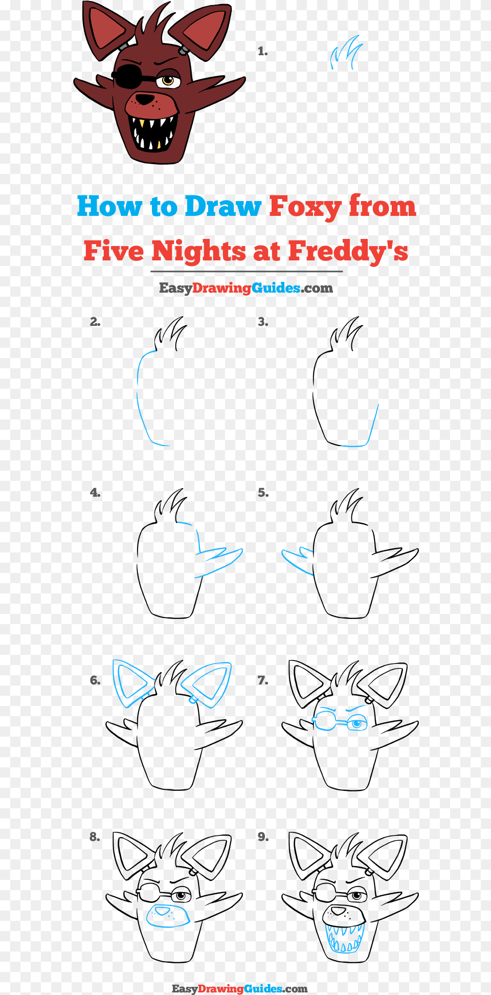 How To Draw Foxy From Five Days At Freddy S Draw Angry Birds Step By Step, Animal, Mammal, Pig, Book Free Png