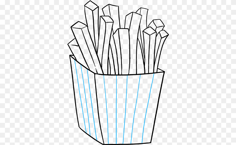 How To Draw French Fries French Fries Drawing Easy, Cutlery, Fork, Light, Lighting Free Png Download