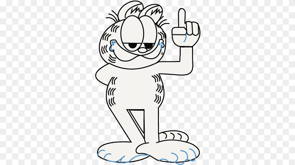 How To Draw Garfield Drawing, Stencil, Body Part, Cartoon, Hand Free Png