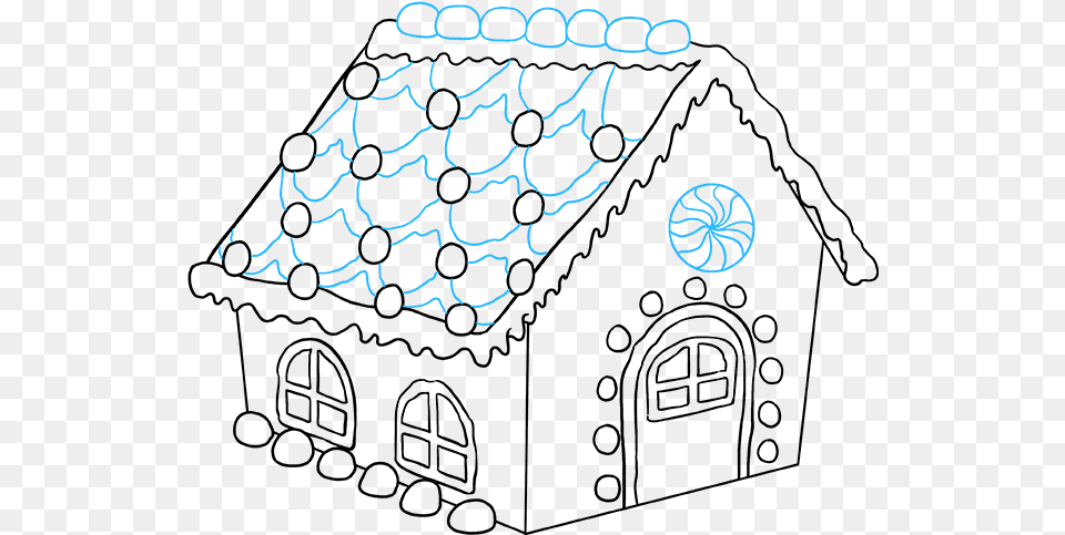 How To Draw Gingerbread House Drawing How To Draw A Gingerbread House, Machine, Wheel, Spoke, Text Free Transparent Png