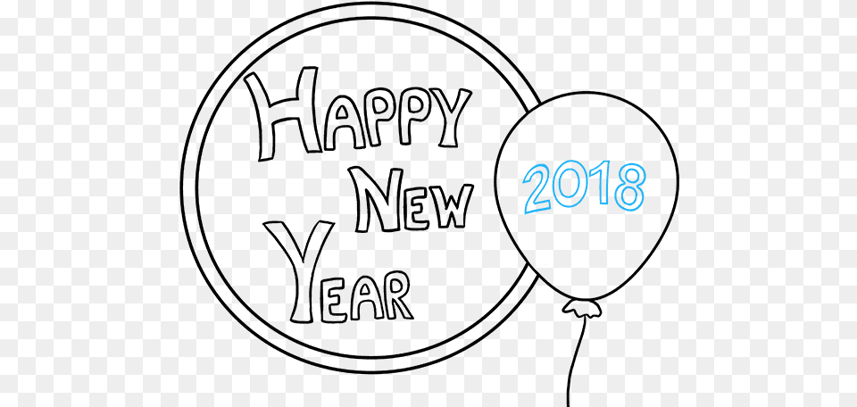 How To Draw Happy New Year Drawing, Logo, Text Free Transparent Png