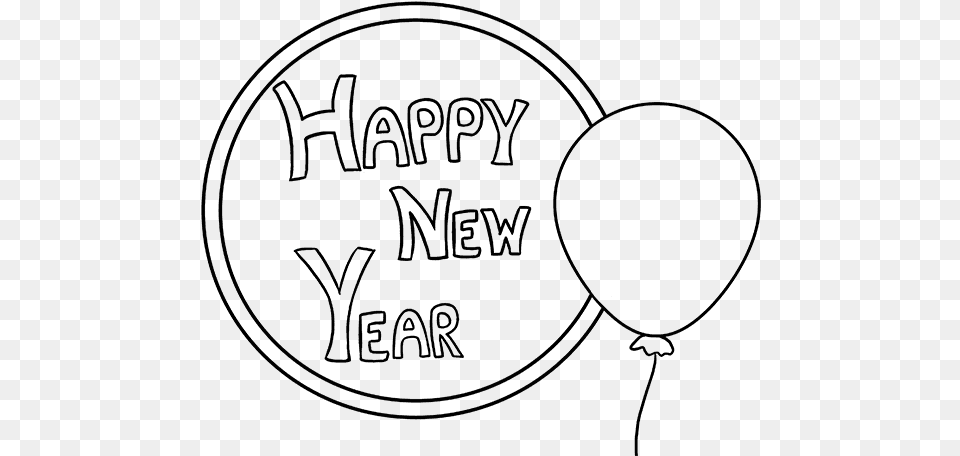 How To Draw Happy New Year New Year Pictures To Draw, Gray Free Png Download