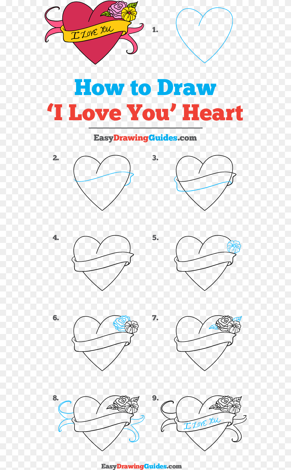 How To Draw I Love You Heart Diagram, Advertisement, Poster, Book, Publication Free Png Download
