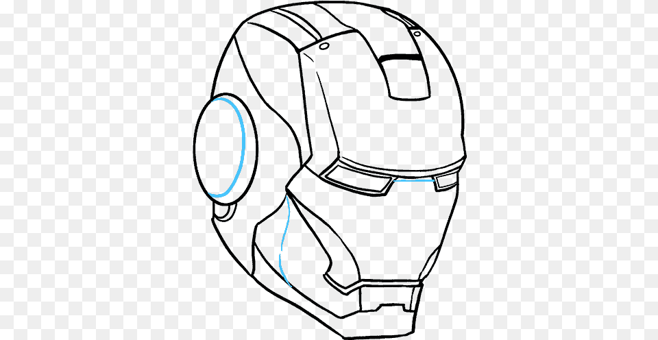 How To Draw Iron Man S Mask Iron Man Simple Drawing, Helmet, Crash Helmet, Clothing, Glove Free Png Download
