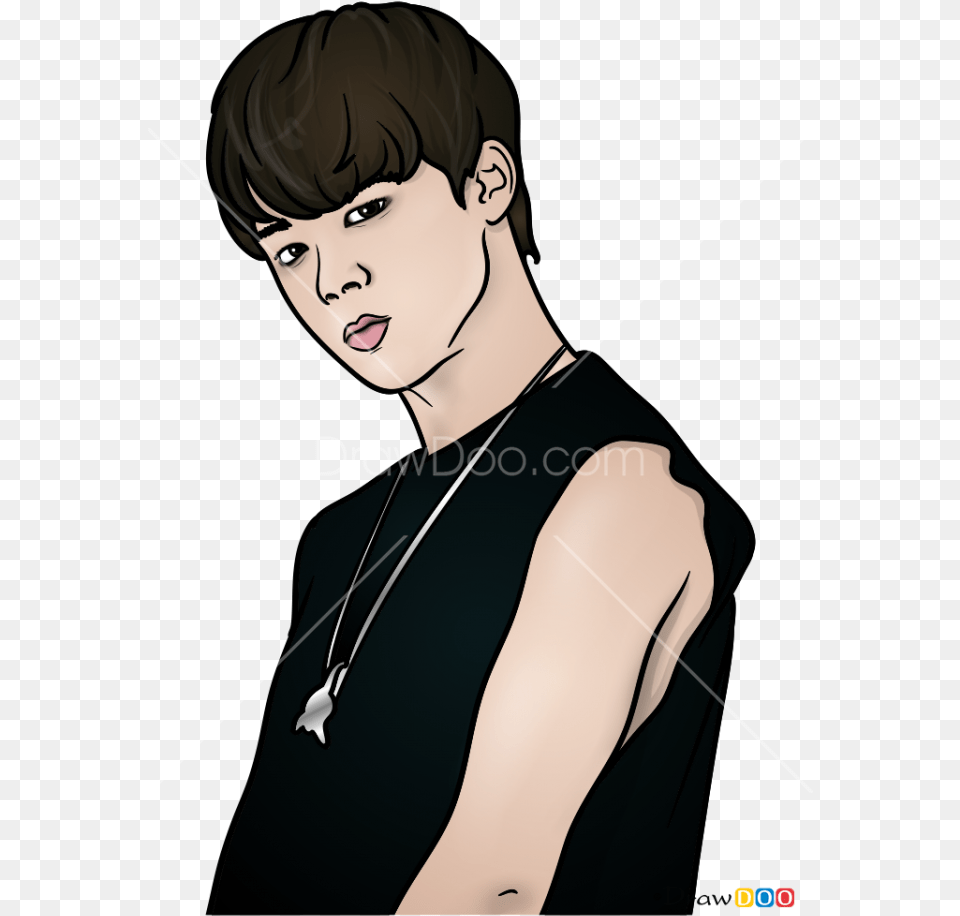 How To Draw Jimin Bangtan Boys, Accessories, Person, Necklace, Jewelry Png