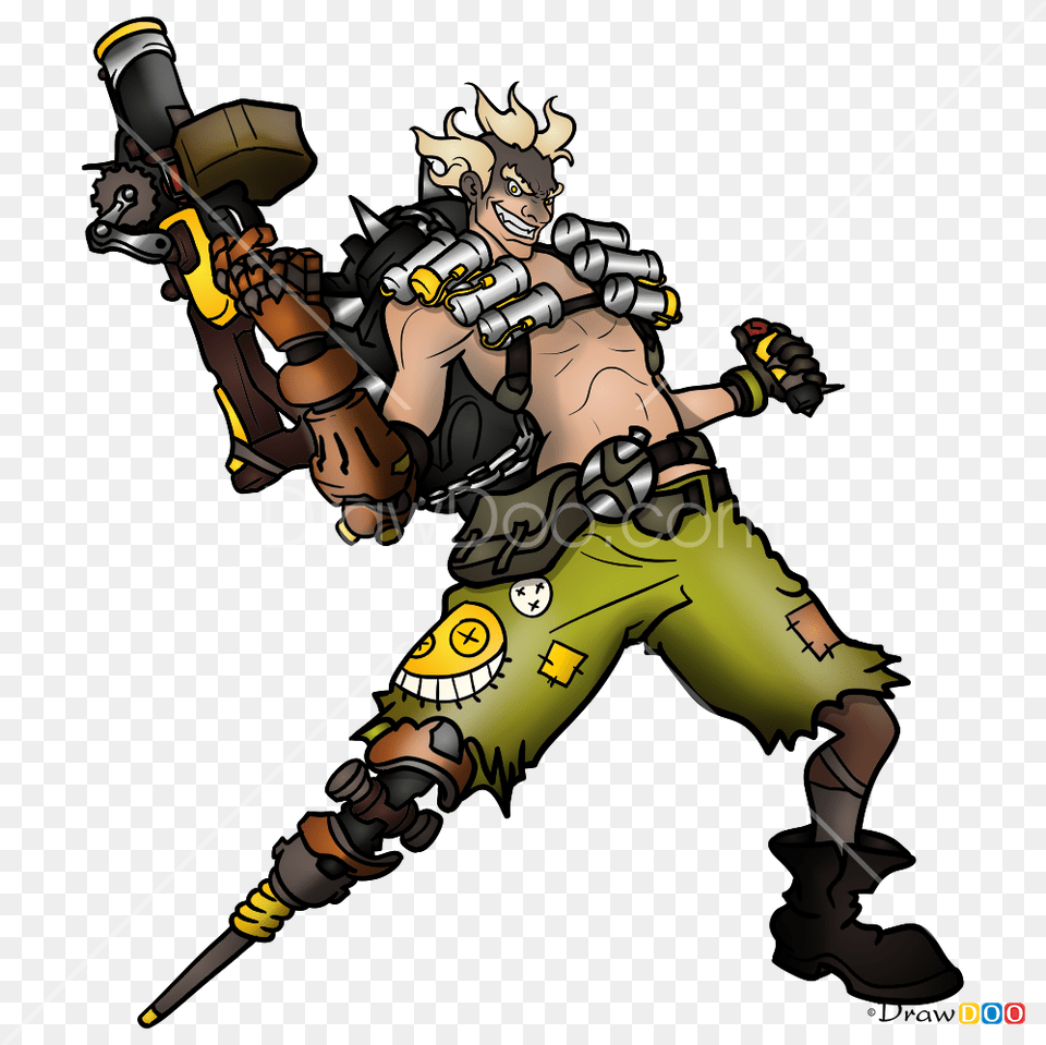 How To Draw Junkrat Overwatch, Book, Comics, Publication, People Png