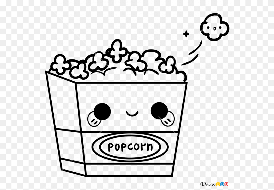 How To Draw Kawaii Popcorn Drawing, Lighting, Nature, Night, Outdoors Png