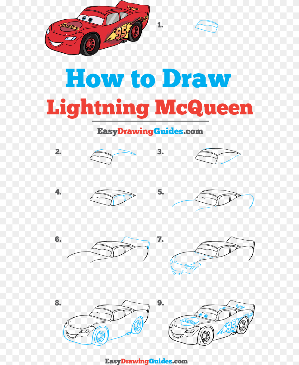 How To Draw Lightning Mcqueen Easy Draw Lightning Mcqueen Step By Step, Advertisement, Spoke, Poster, Machine Free Transparent Png