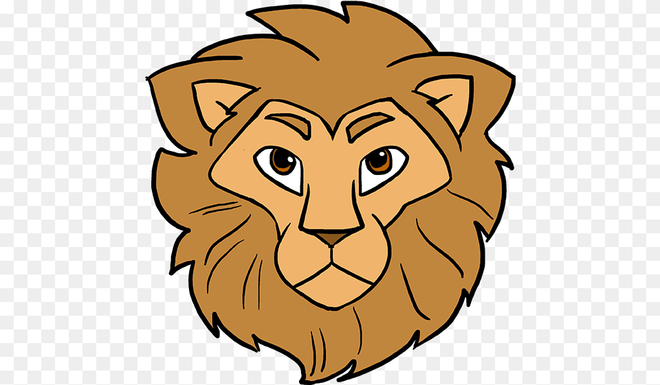 How To Draw Lion Head Lion Head Drawing, Animal, Mammal, Wildlife, Baby Free Png