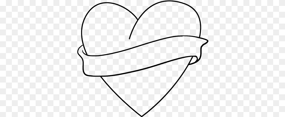 How To Draw Love Heart Drawing Easy, Gray Free Png Download