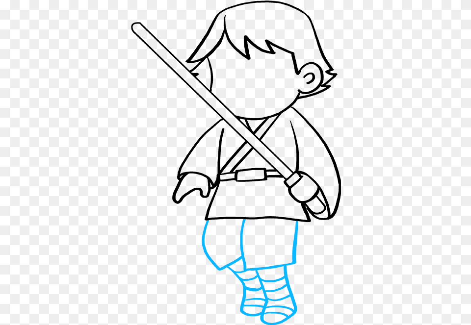 How To Draw Luke Skywalker Cartoon Drawing Luke Skywalker, Body Part, Hand, Person, Light Free Png Download