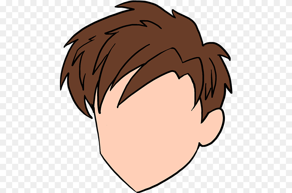 How To Draw Manga Hair Really Easy Drawing Tutorial Brown Spiky Hair Cartoon, Photography, Adult, Male, Man Png Image