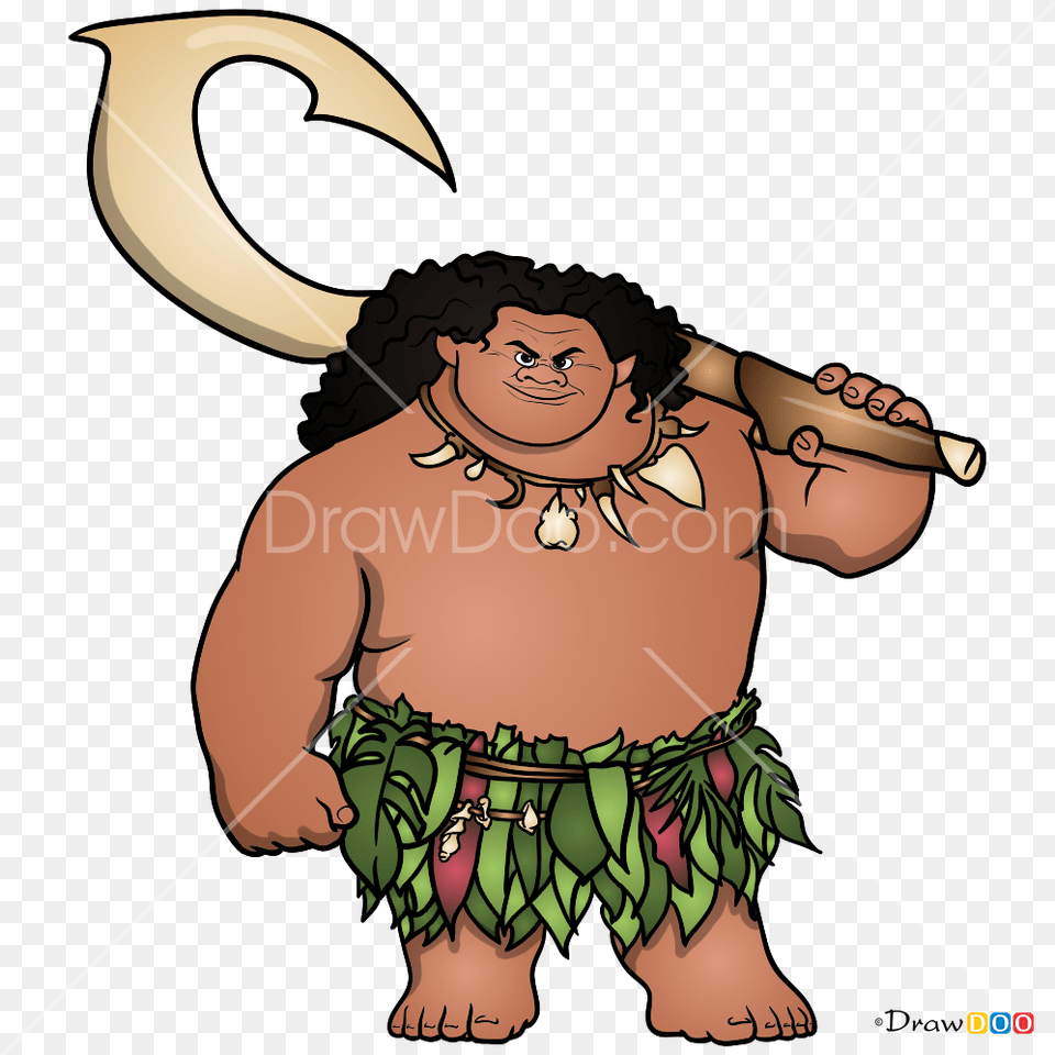 How To Draw Maui Moana, Hula, Toy, Baby, Person Free Transparent Png