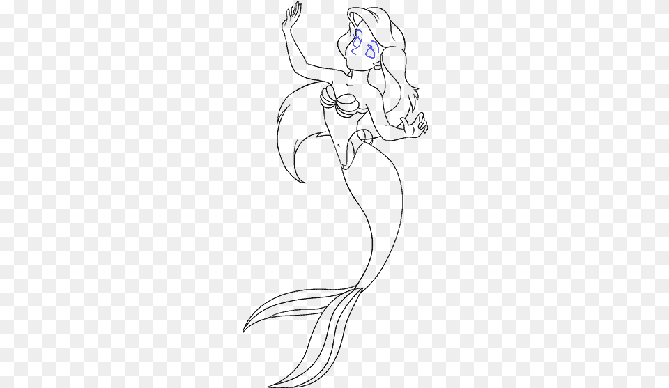 How To Draw Mermaid Ariel Drawing, Text Png Image