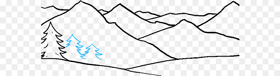 How To Draw Mountains Really Easy Drawing Tutorial Drawing, Nature, Night, Outdoors, Text Free Png Download