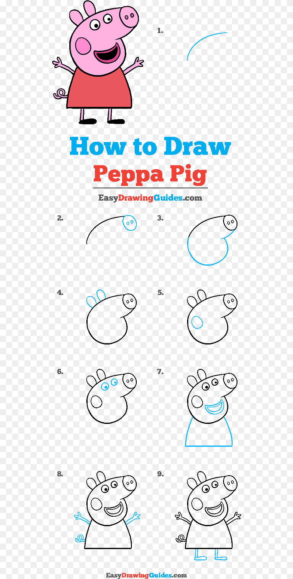 How To Draw Peppa Pig Peppa Pig Drawing Easy, Advertisement, Poster, Text Free Transparent Png