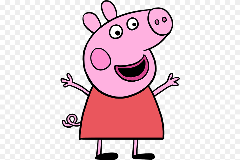 How To Draw Peppa Pig Peppa Pig Drawing Easy, Cartoon, Animal, Bear, Mammal Png