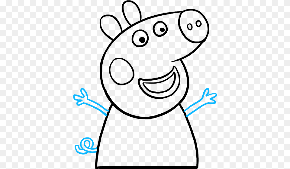 How To Draw Peppa Pig Peppa Pig Open Mouth, Knot, Cutlery Free Png